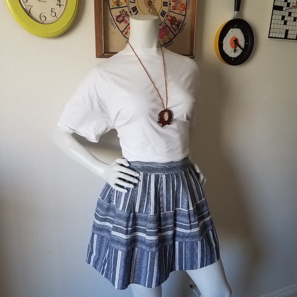 J.O.A. Linen Striped Skirt Sz L